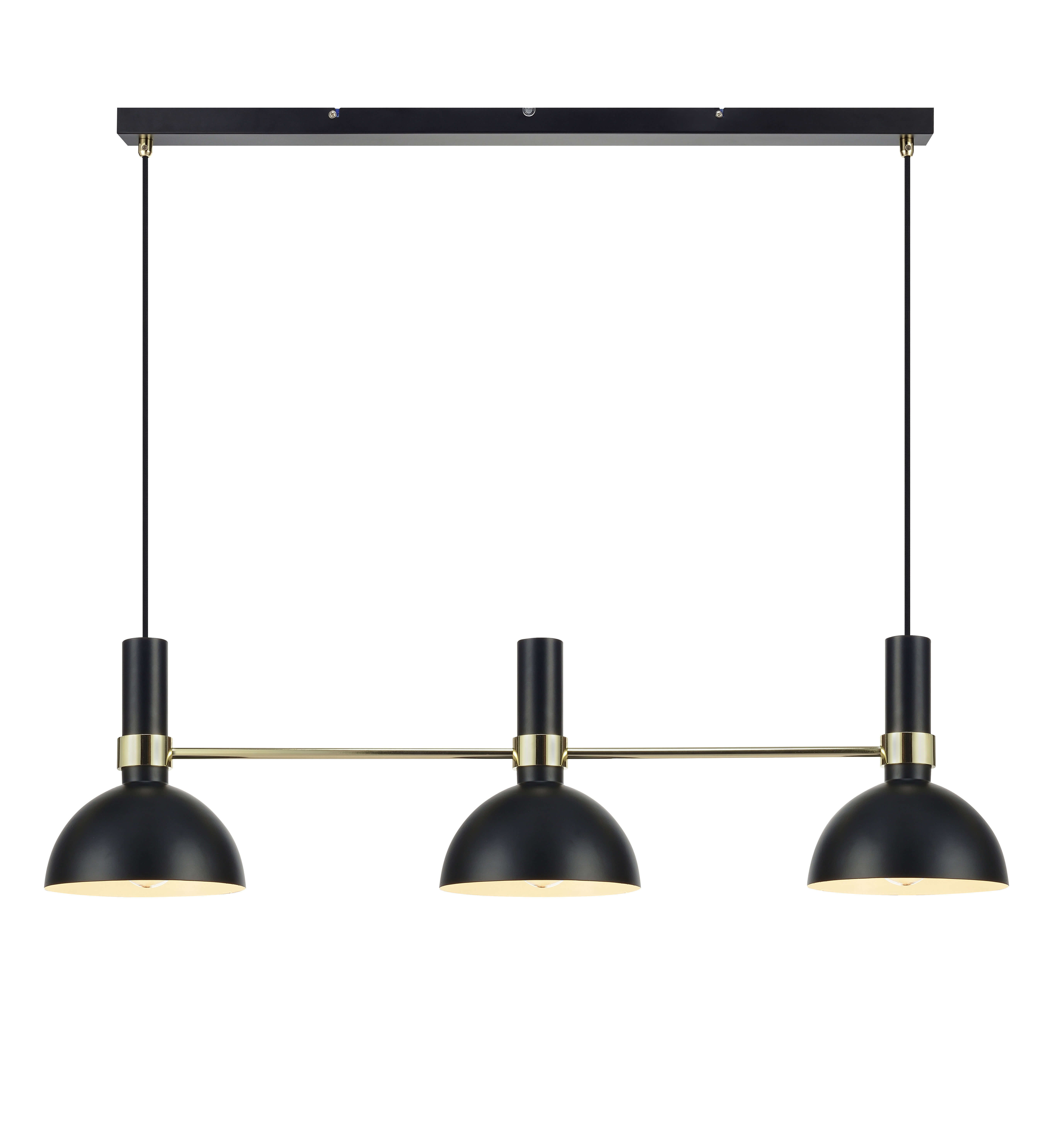 Suspension LARRY Noir 3 ampoules hauteur 24 Cm - 2
