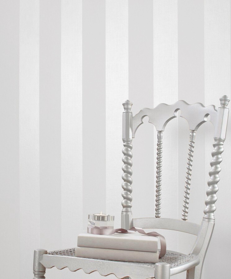 Carta da parati effetto lussuoso di righe argento metallico e grigio chiaro - Raya Loetz 341190 di GAULAN - Rotolo di 10 m x 0,53 m - 3