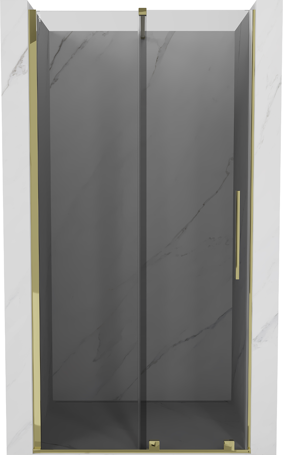 Mexen Velar drzwi prysznicowe rozsuwane 120 cm, grafit, złote - 871-120-000-41-50