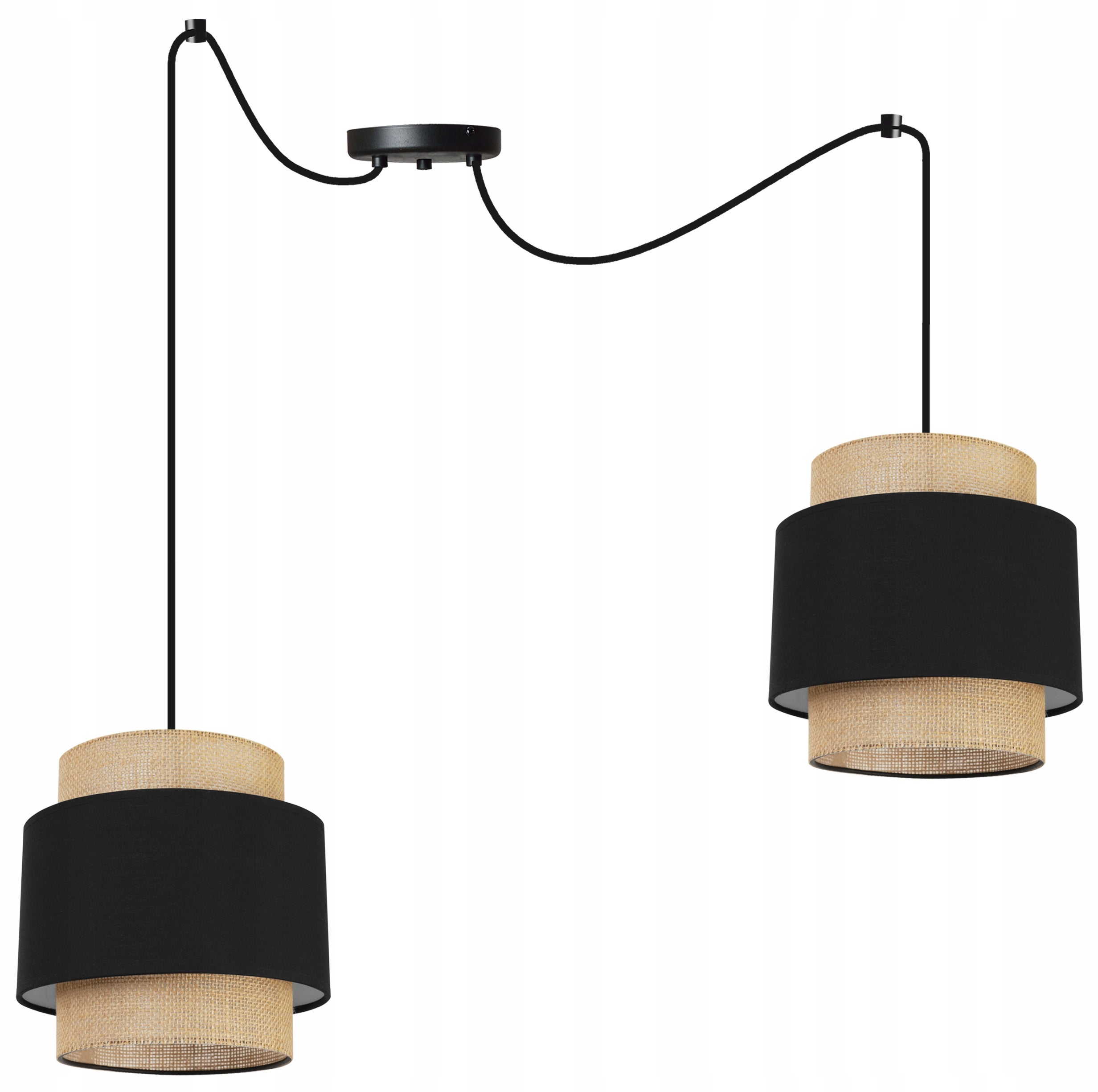 Lampa sufitowa wisząca Boho Pająk loft 2xE27 abażur juta czarnyLight Home LH