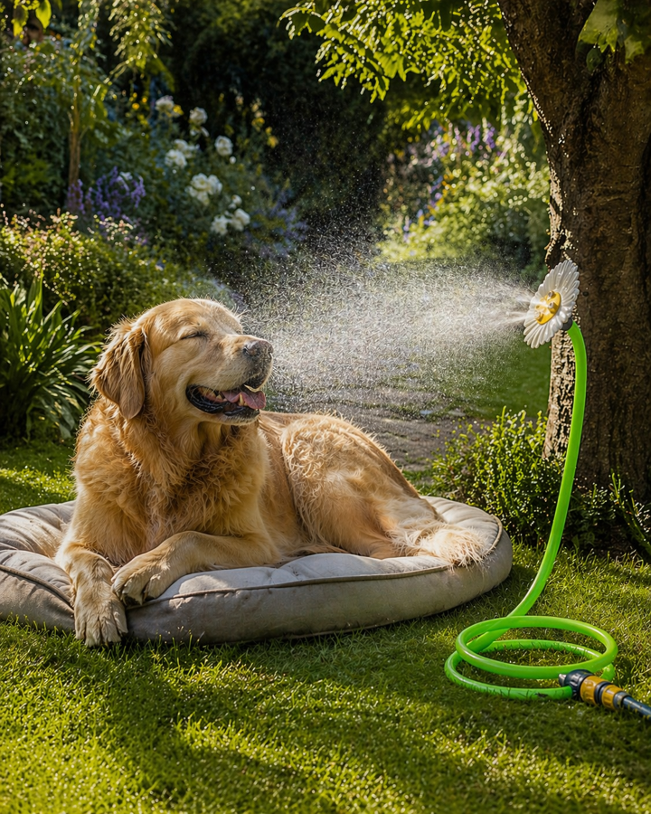 O'FRESH - Nebulizzatore esterno da giardino Margherita, 3 ugelli in ottone, a memoria di forma - 4