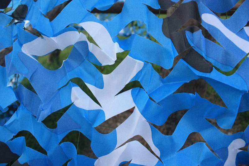 Voile d'ombrage rectangulaire, maille camouflage motif camouflage, 4x4m, bleu - 5