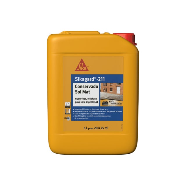 Imprégnation hydrofuge oléofuge Sikagard-211 Conservado Sol Mat 5L SIKA