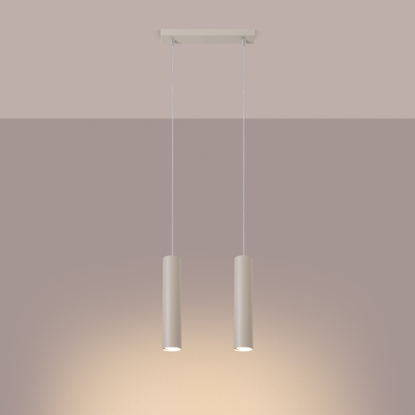 Lampa wisząca TORIS 2 beżowa LED 3000K - 30x6x105cm Sollux
