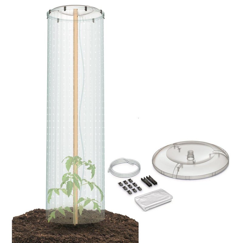 Folia pokrywa osłona szklarnia system nawadniania na doniczkę do pomidorów