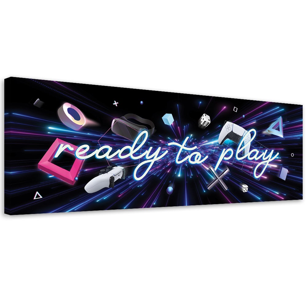 Obraz na płótnie, Napis ready to play 90x30