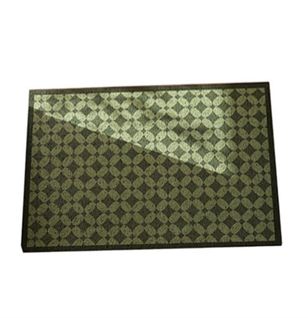 Mata wejściowa Retro Grid, zielona mata przeciwkurzowa, do przycięcia do wejścia głównego, 50 x 80 cm