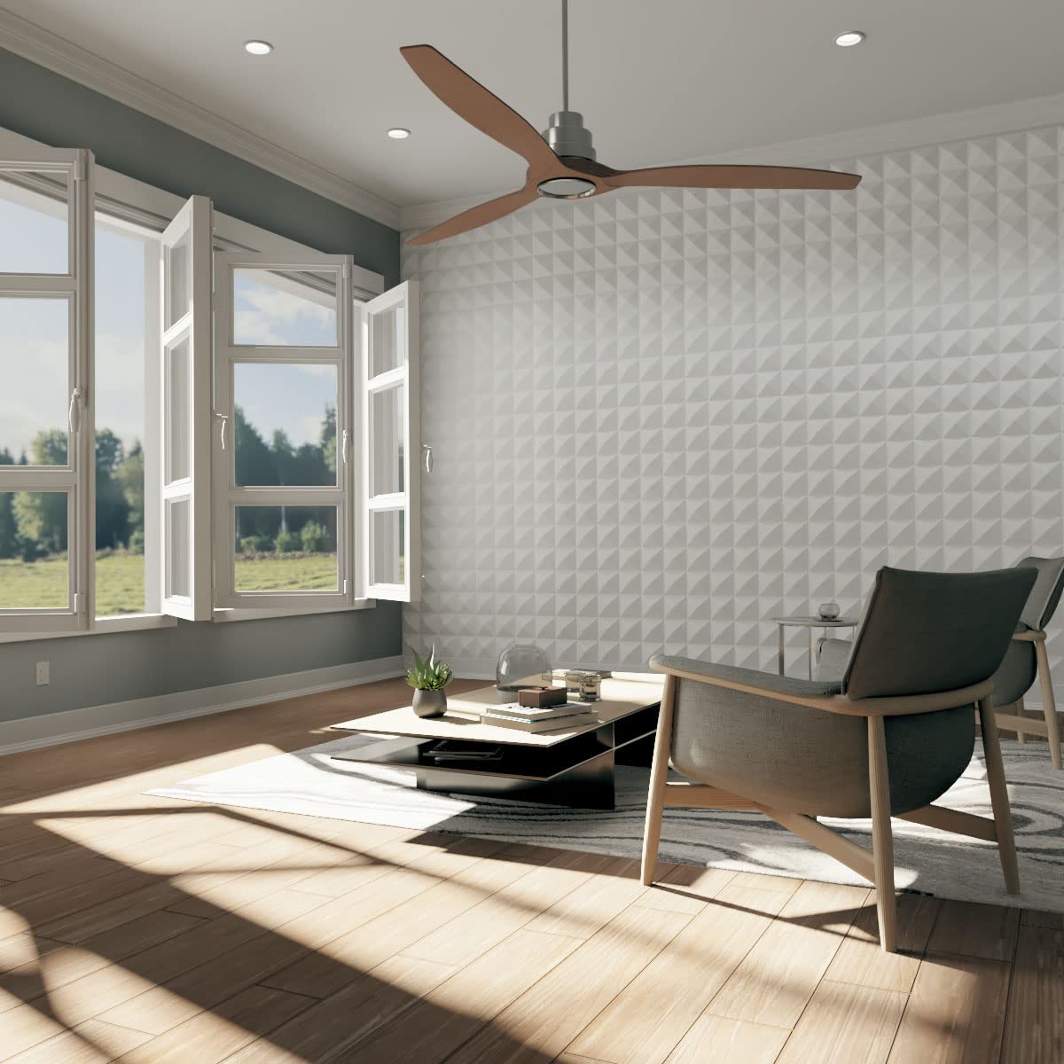 Panneaux muraux 3D 30 x 30cm - Autocollants muraux 3D en PVC, faciles à installer - Imperméables et efficaces -pour le salon ou la chambre (15 pièces) - 3