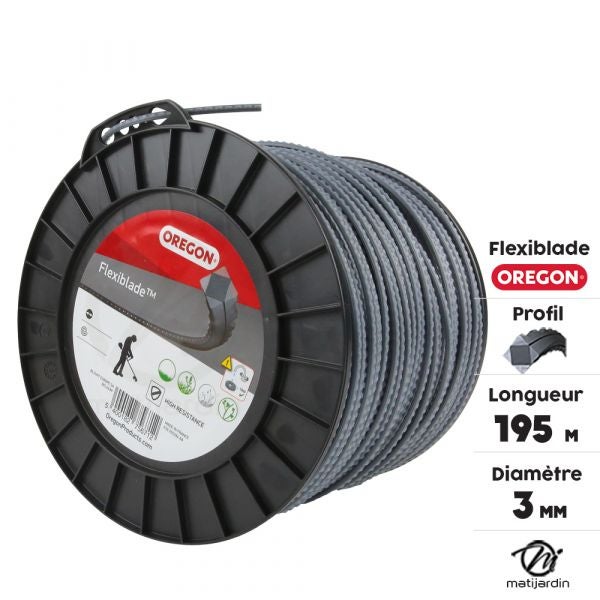Fil débroussailleuse Oregon FlexiBlade 3 mm x 195 m - Carré - Cranté - Bobine - 2