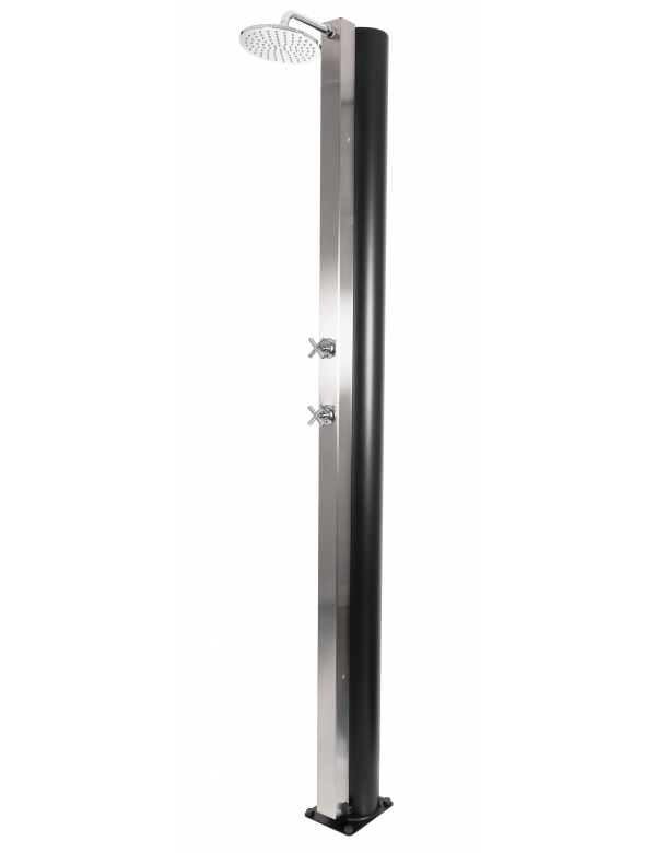 Douche Extérieure Jardin En Acier Inoxydable V4A - Raccordement Eau Chaude/Froide - Douchette Main