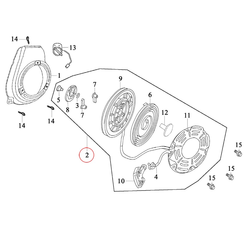 Pièces de rechange LANCEUR 1.8 KW (2.4CV) de moteur à essence 4 temps Lifan - 3