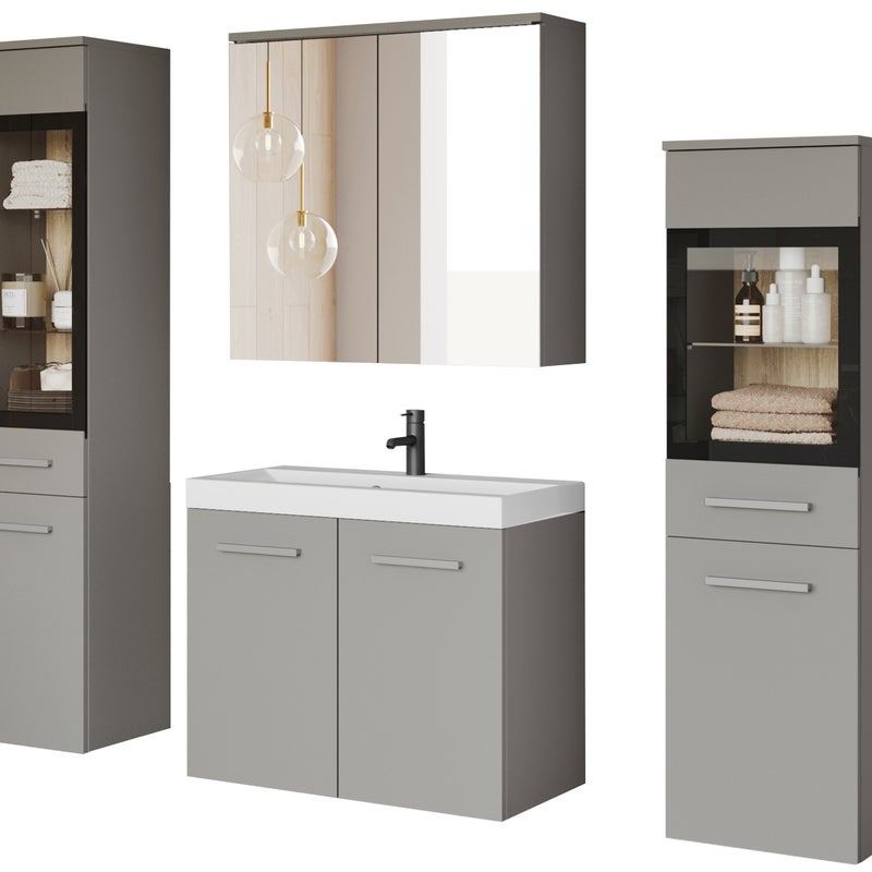 Meble łazienkowe w kolorze szary Pallad - MARIT II