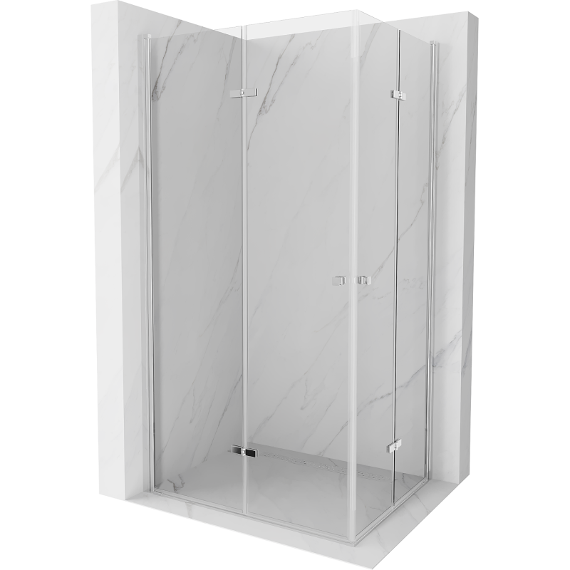 Mexen Mist Duo Cabina De Ducha Abatible 80 X 75 Cm, Transparente, Cromo