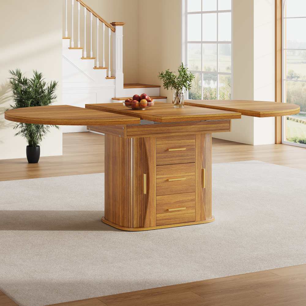 Mesa extensible redonda oval 118–158 cm mesa comedor cocina salón mdf 6 personas multifuncional diseño moderno