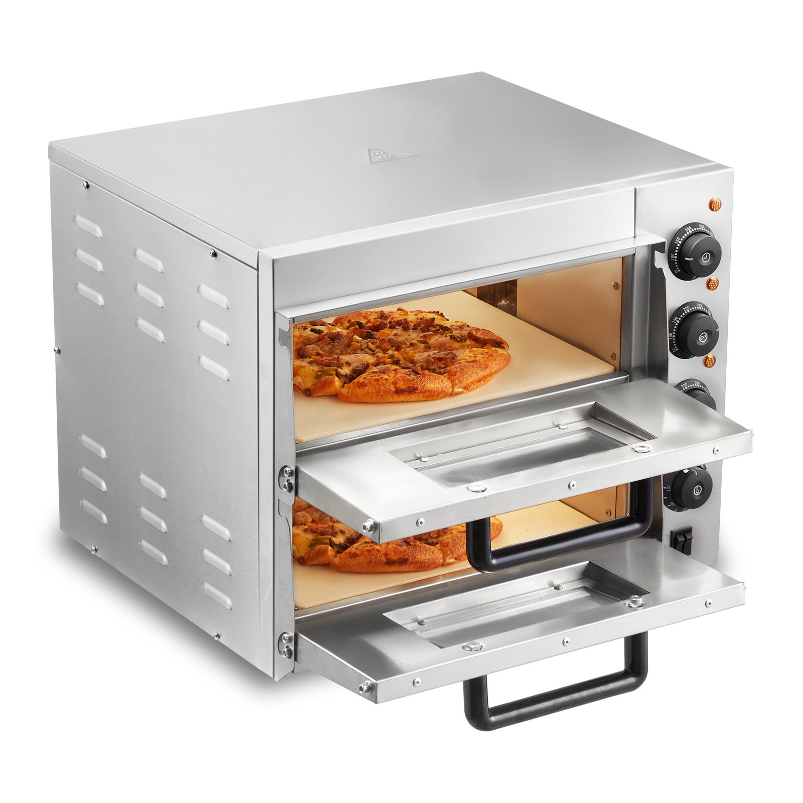 Four Rotatif à Patates Douces Et Pizza - 1400W/2800W, Capacité 10 Kg, Minuterie 0-90 Min, Acier Inox - 7