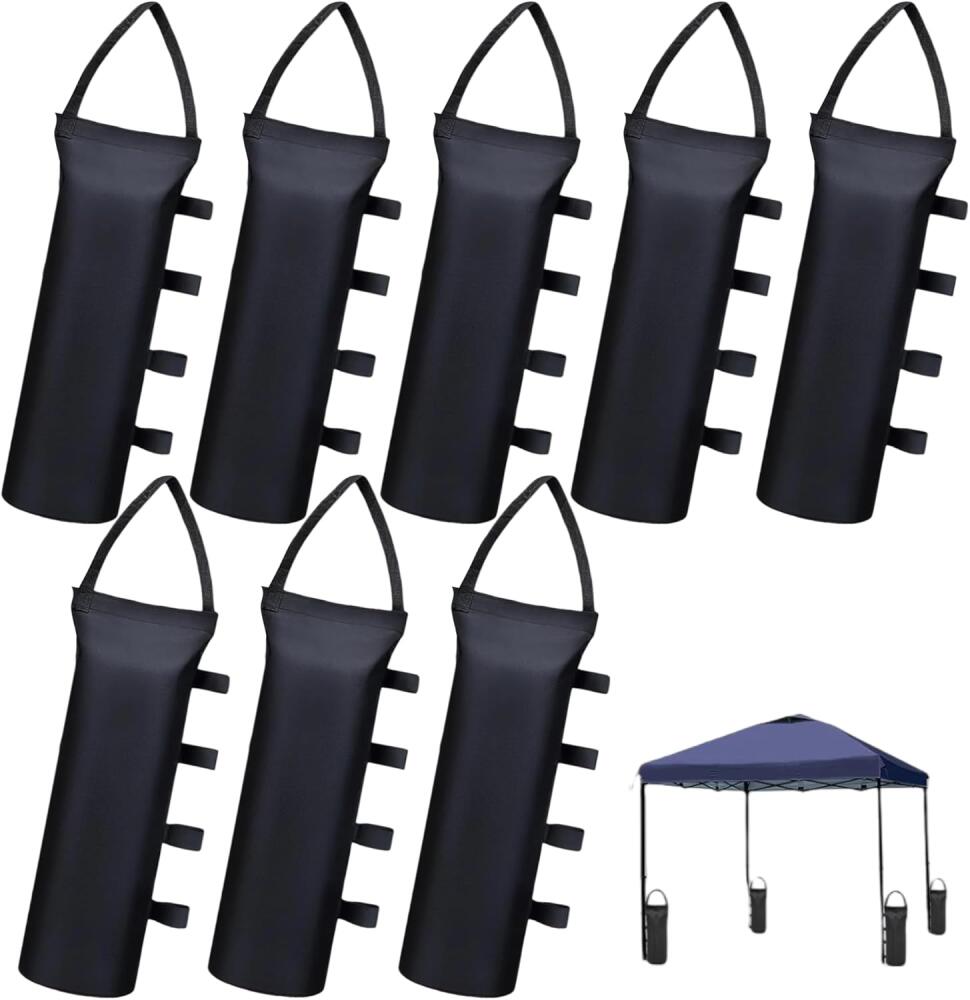 Set Di 8 Zavorre In Tessuto Oxford Per Gazebo E Ombrelloni – Sacchi Di Sabbia Riempibili Da 50x20 Cm Per Esterno