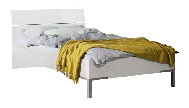 COMPOSAD | Letto PRIVILEGIO, Letto Una Piazza e Mezza Moderno, Struttura letto, (LxAxP) 126,40x86,80x211,80 cm, Bianco Laccato, Made in Italy