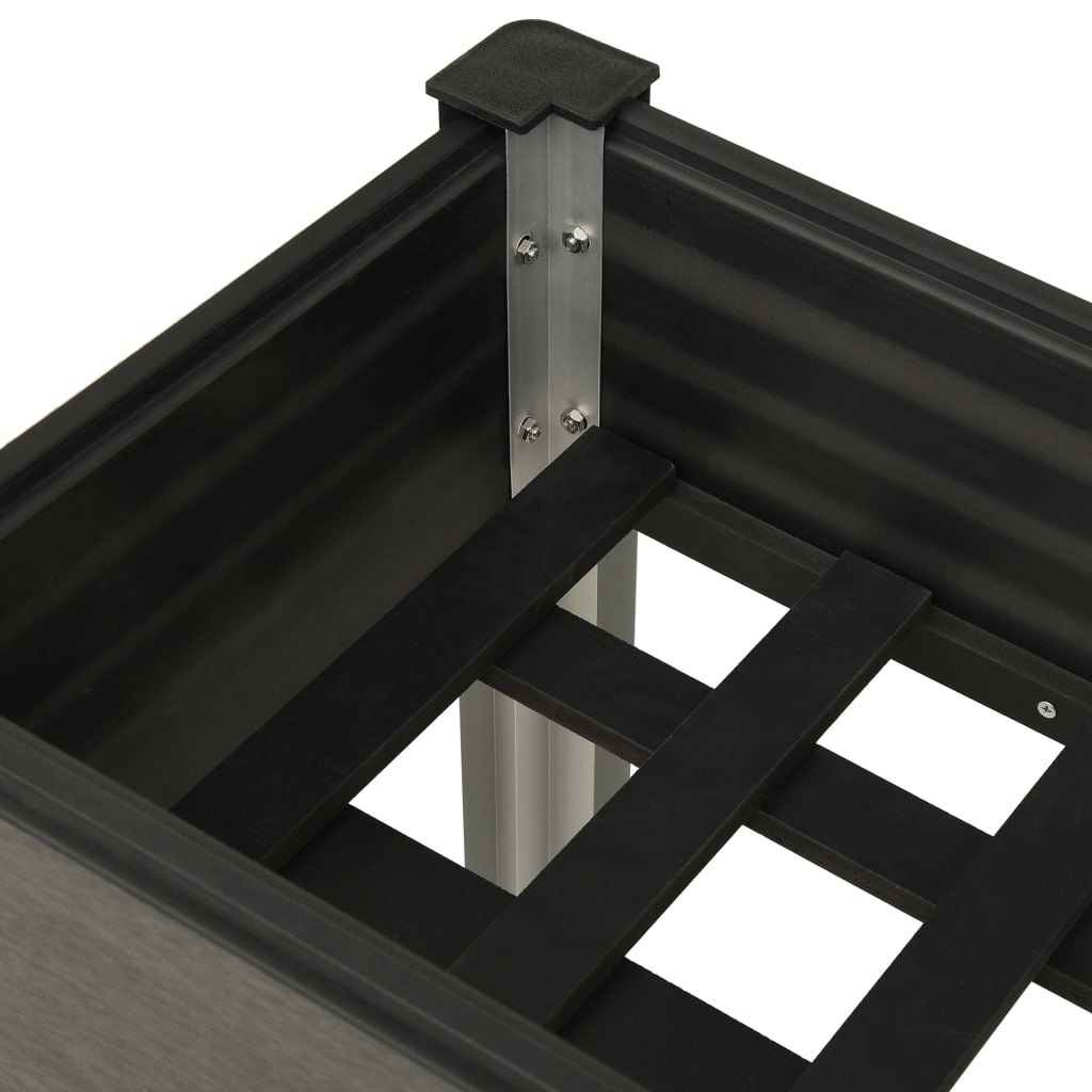 Fioriera rialzata piante fiori giardino 75 x 40 x 75 cm WPC grigio 02_0001073 - 5