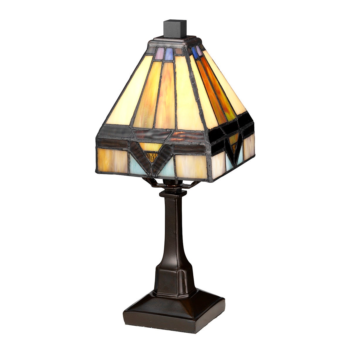 Lampa stołowa witrażowa kolorowa typu Tiffany Holmes E14 25W Quoizel