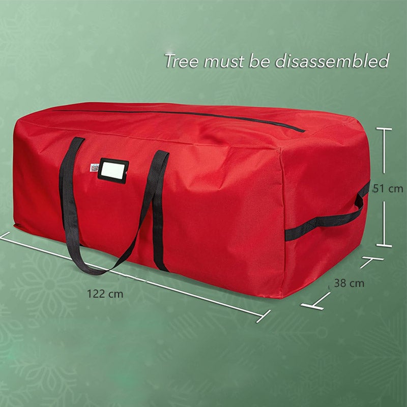 Sac de Rangement pour Sapin de Noël 122x38x51cm, Sac de Stockage Étanche et Anti-Poussière pour Arbre Artificiel, Guirlandes, avec Poignées - 2