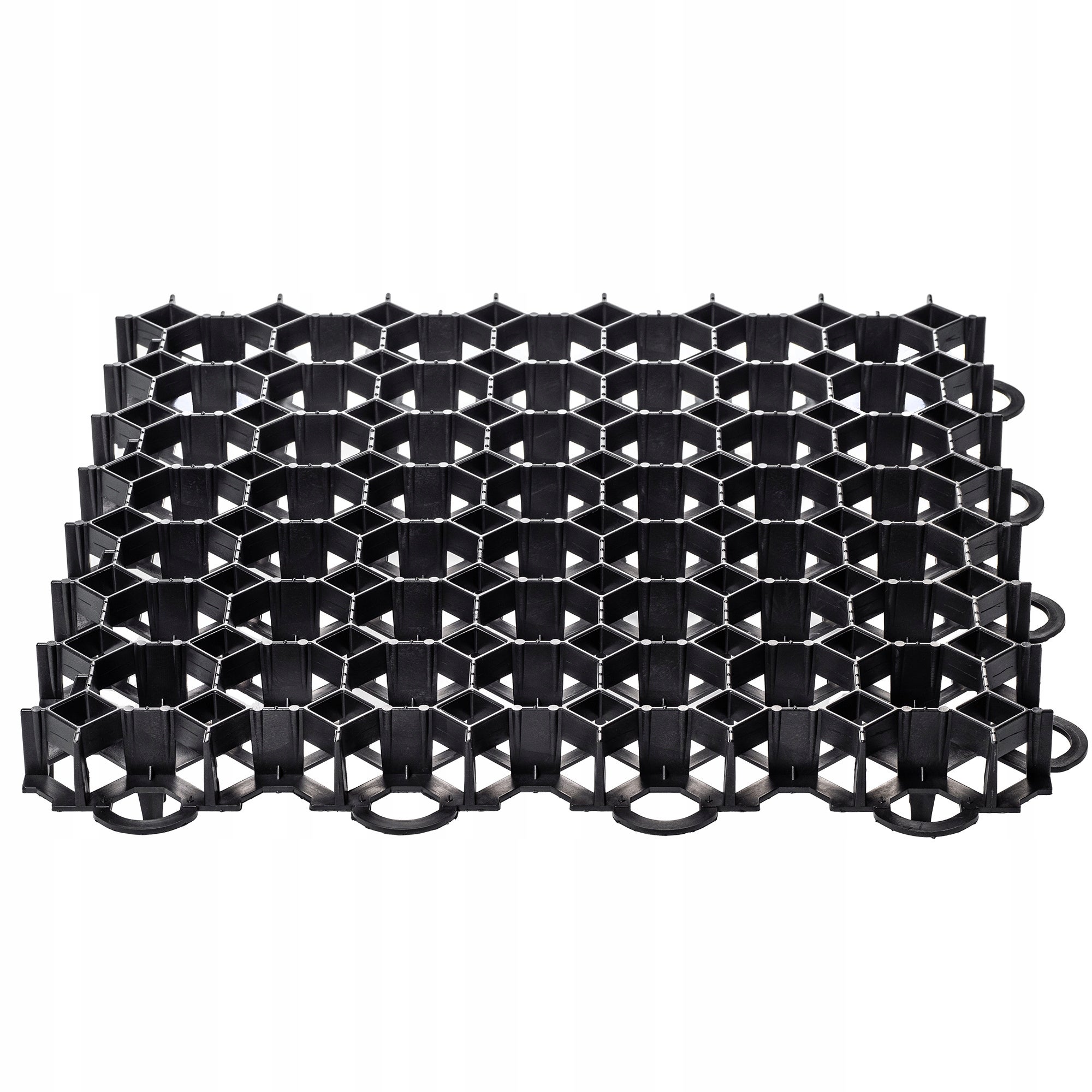 KADAX Baldosas estabilizadoras de plástico de 50 cm, estabilizadores de grava, losas de césped para jardines, rejillas de césped (negro, 20 unidades) - 5