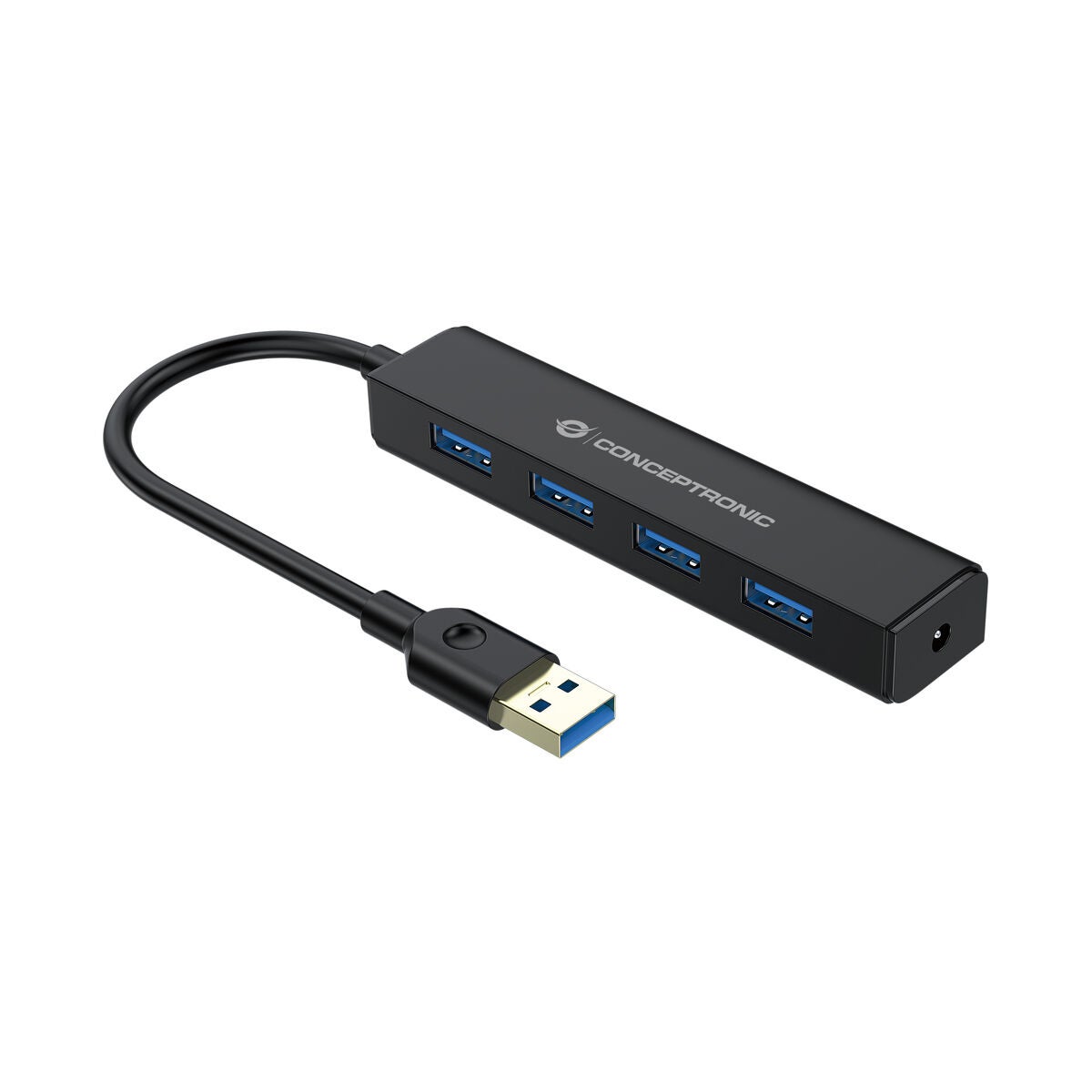 Conceptronic CFLEXHUB Hub USB 2.0 Flessibile – 2x USB A Maschio, 3x USB A Femmina, 1x Mini USB B, 4 Porte, Nero/Rosso
