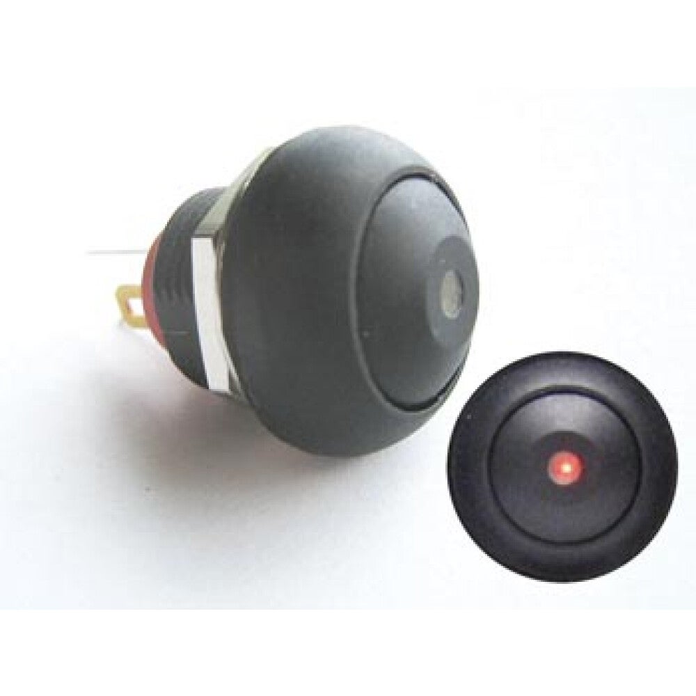 BOUTON-POUSSOIR MINIATURE UNIPOLAIRE À LED ROUGE OFF-(ON) | Leroy Merlin