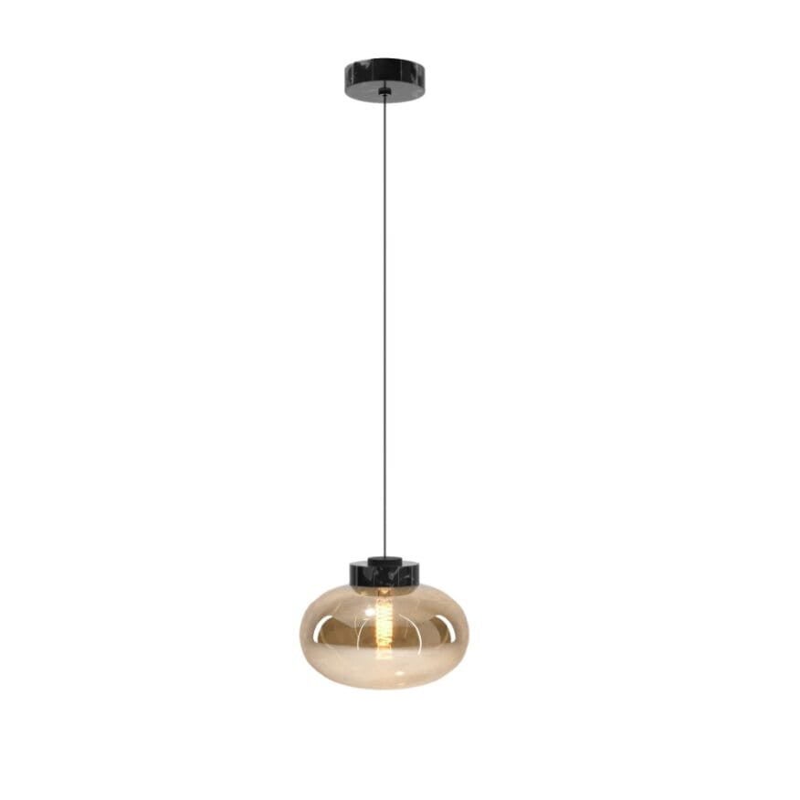 Lampa wisząca Moonstone szkło bursztynowo-czarny marmur 1xE27x7W wym: 150 x 45 x 45 cm metal Maxlight