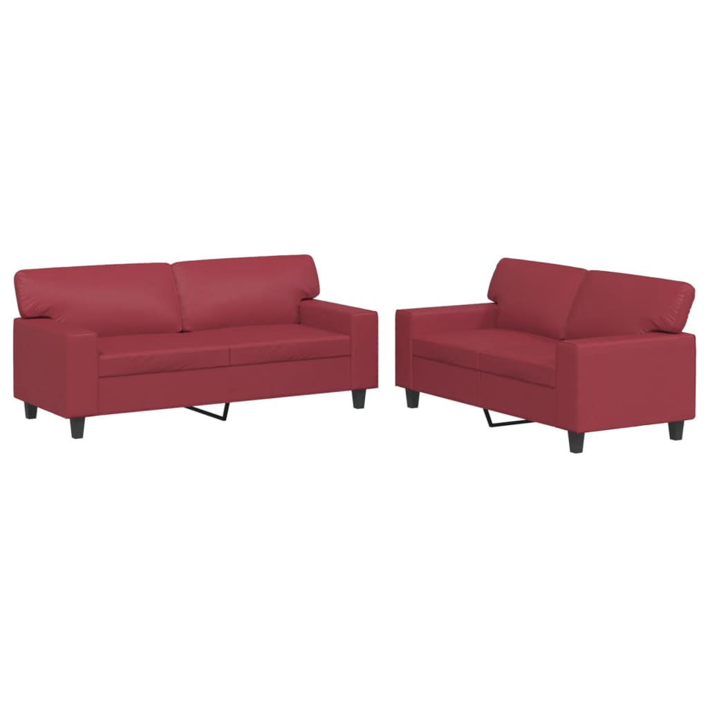 Ensemble de canapé 2 pièces en simili cuir rouge - COMFORTXL | Leroy Merlin