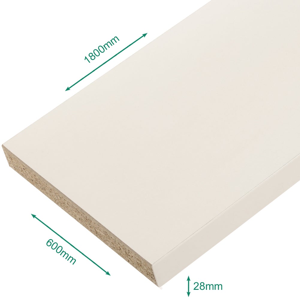 Plan de travail stratifié Blanc 1800 x 600 x 28 mm - PEFC 75% - Gamme Essentiel - 4