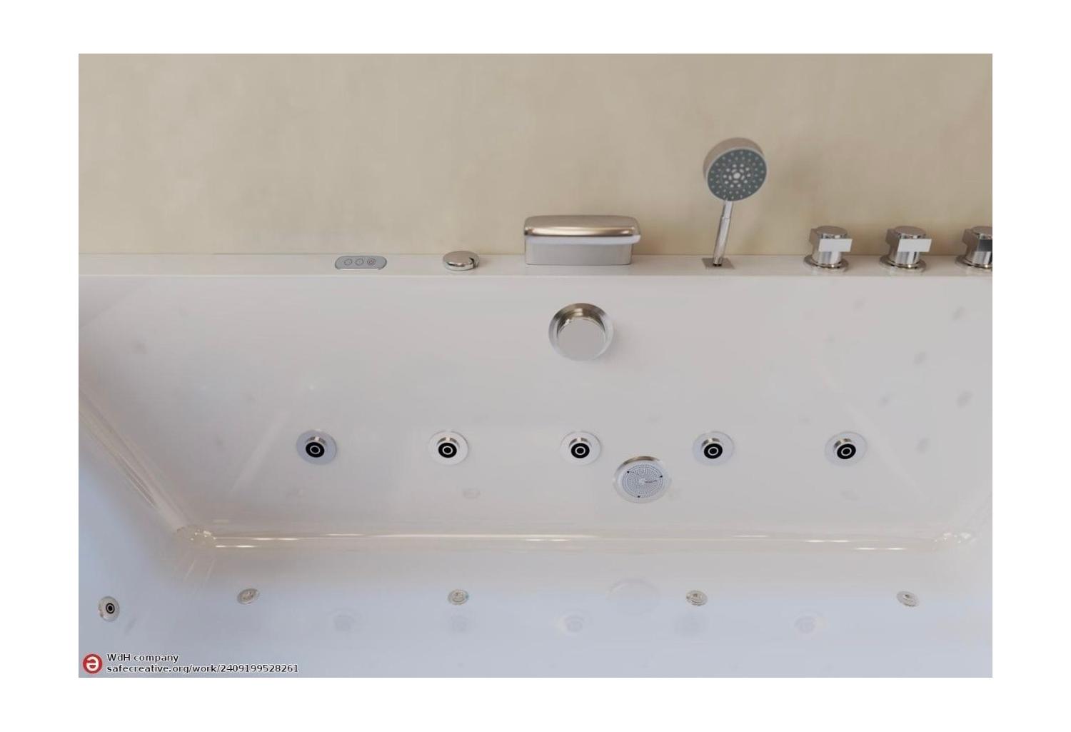 Baignoire balnéo jacuzzi LEROS 180x120cm STANDARD - 2