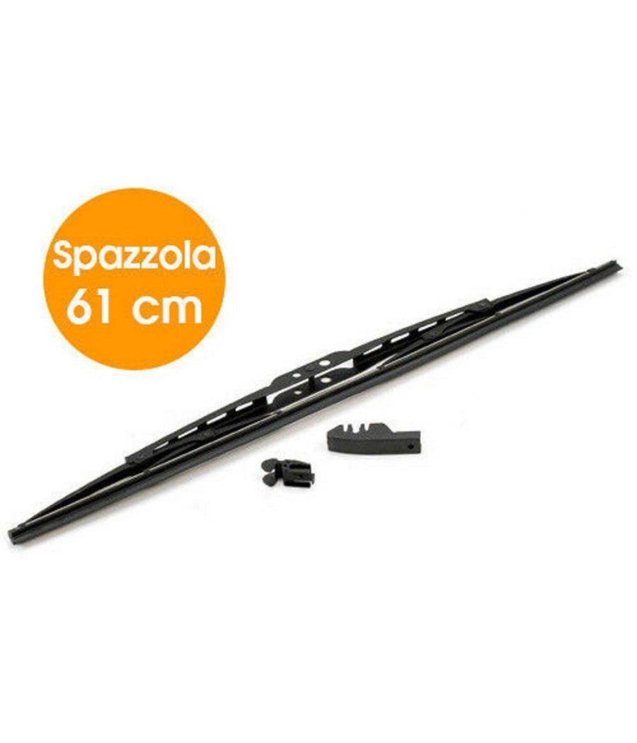 Trade Shop - Spazzola Tergicristallo Standard Singola Per Auto In Metallo E Gomma 61 Cm - - 2
