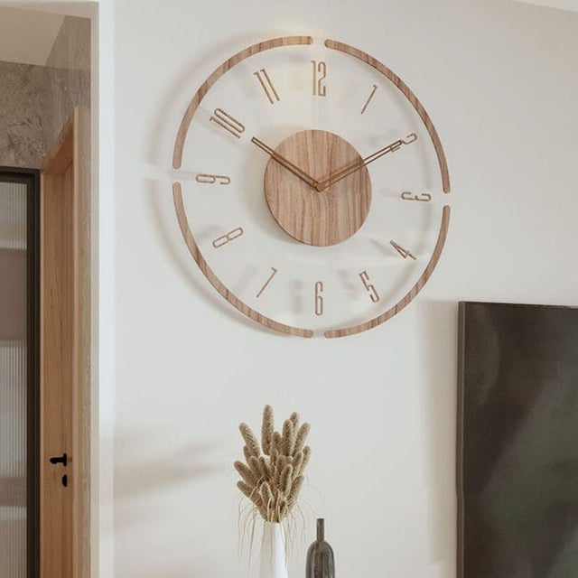 Reloj de pared decorativo de estilo retro, decoración del hogar, reloj de pared redondo con diseño hueco, reloj de arte moderno