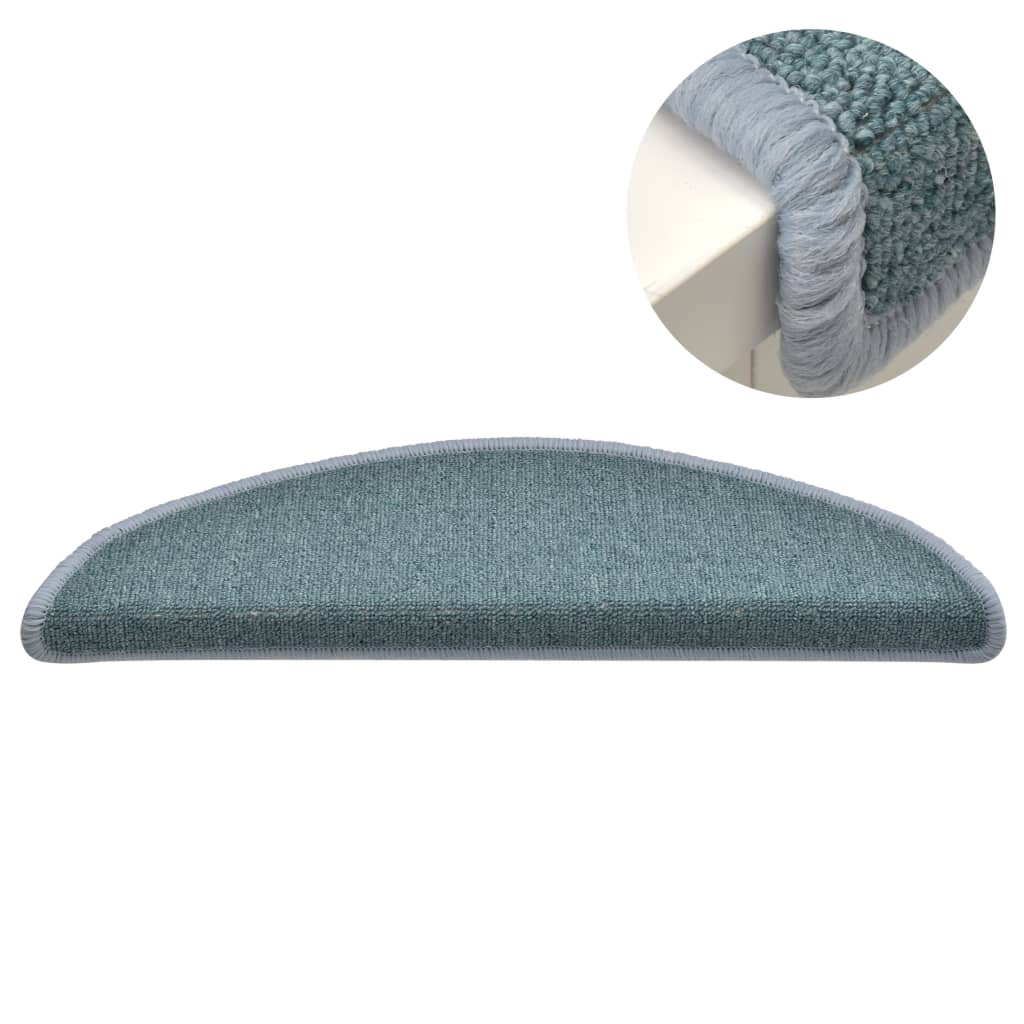 Tapis de marches d'escalier 15 pcs Bleu 56x17x3 cm - 4