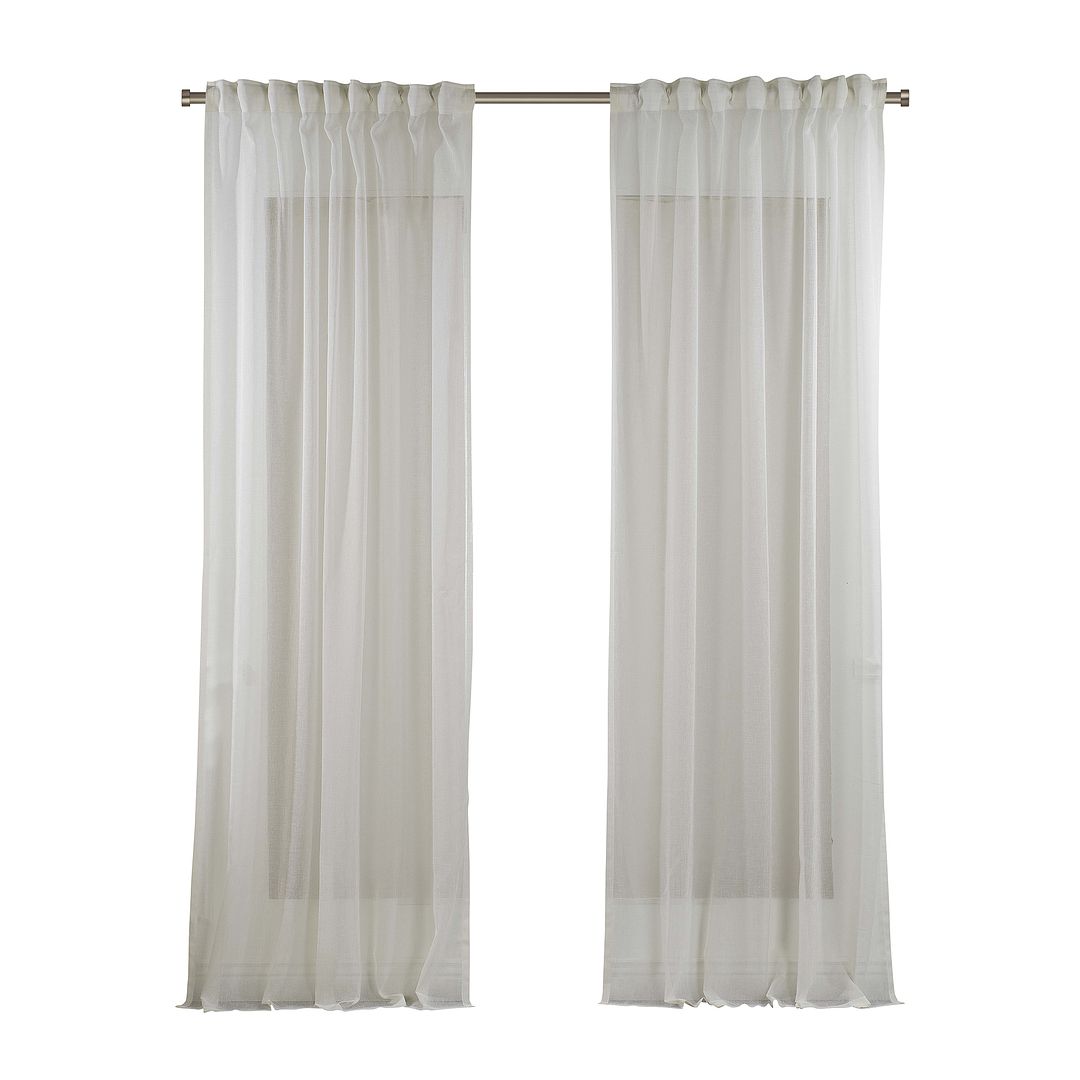 Doppia Tenda Voile Con Passanti 140x285 Cm – Strato Trasparente E Semitrasparente – Colore Rosso Vino – Poliestere