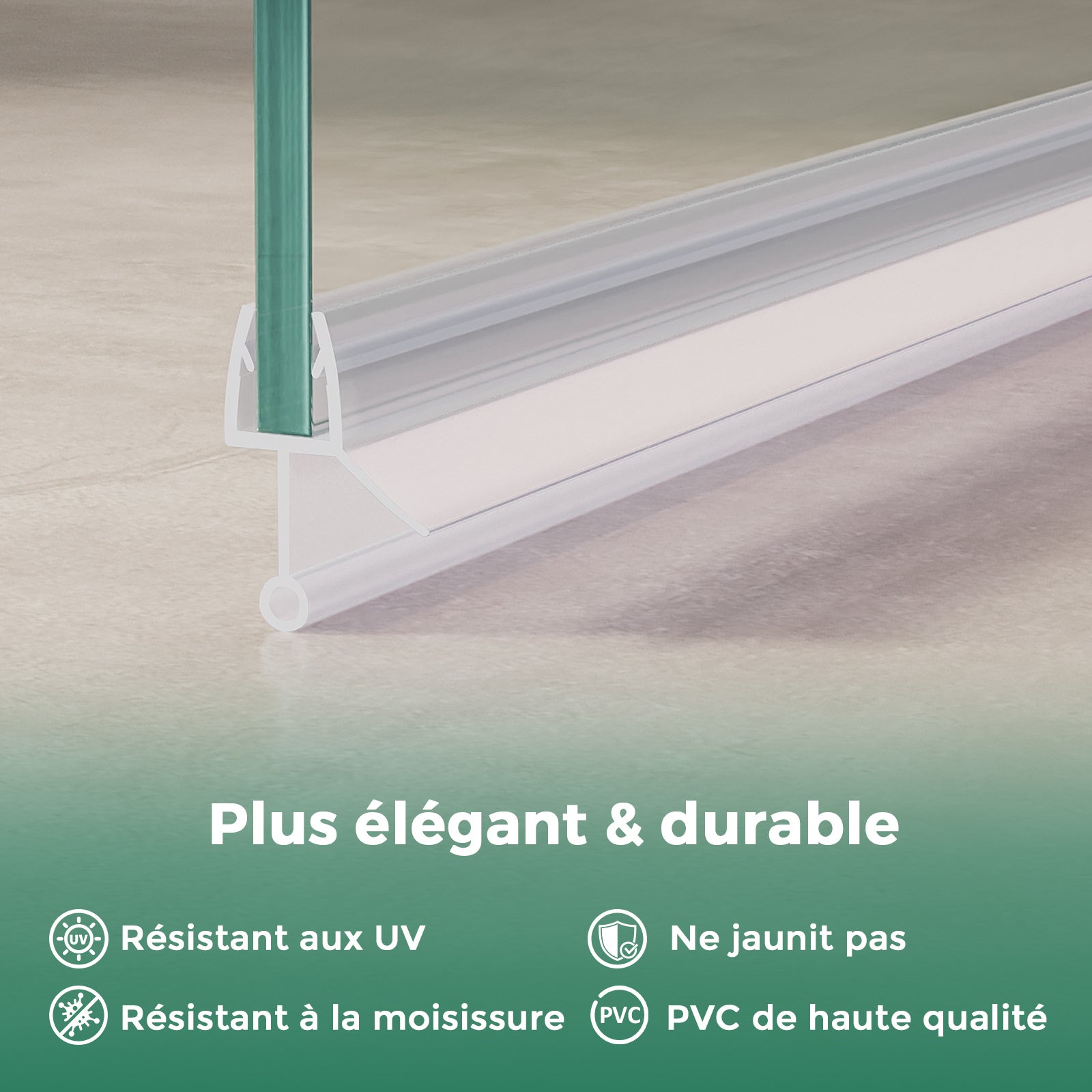 Uszczelka do drzwi prysznicowych 2 x 80 cm – do szkła 4–6 mm – możliwość przycięcia – łatwy montaż - 5