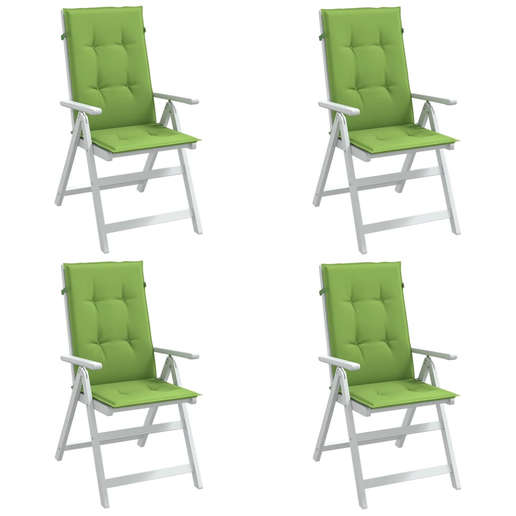 Coussins de chaise à dossier haut lot de 4 vert mélangé tissu 120 x 50 ...
