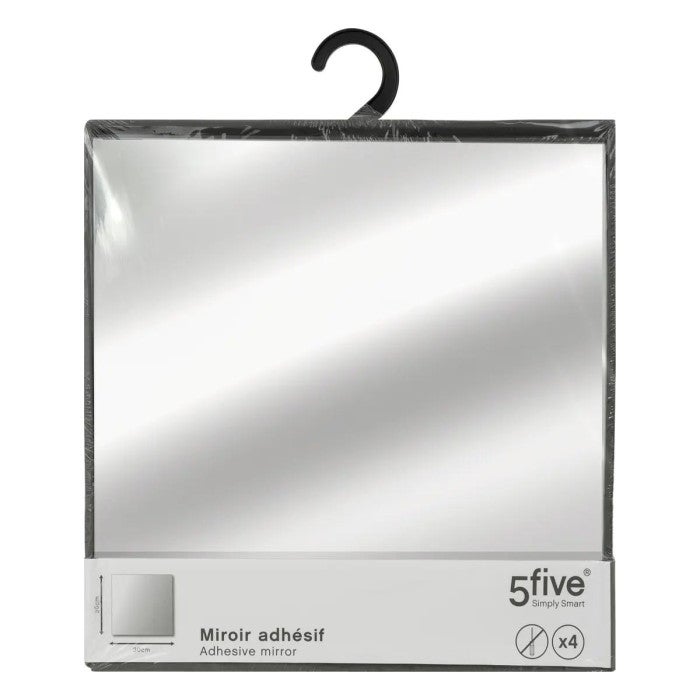 Lot de 4 miroirs carrés adhésifs 30x30 - 5five - 4