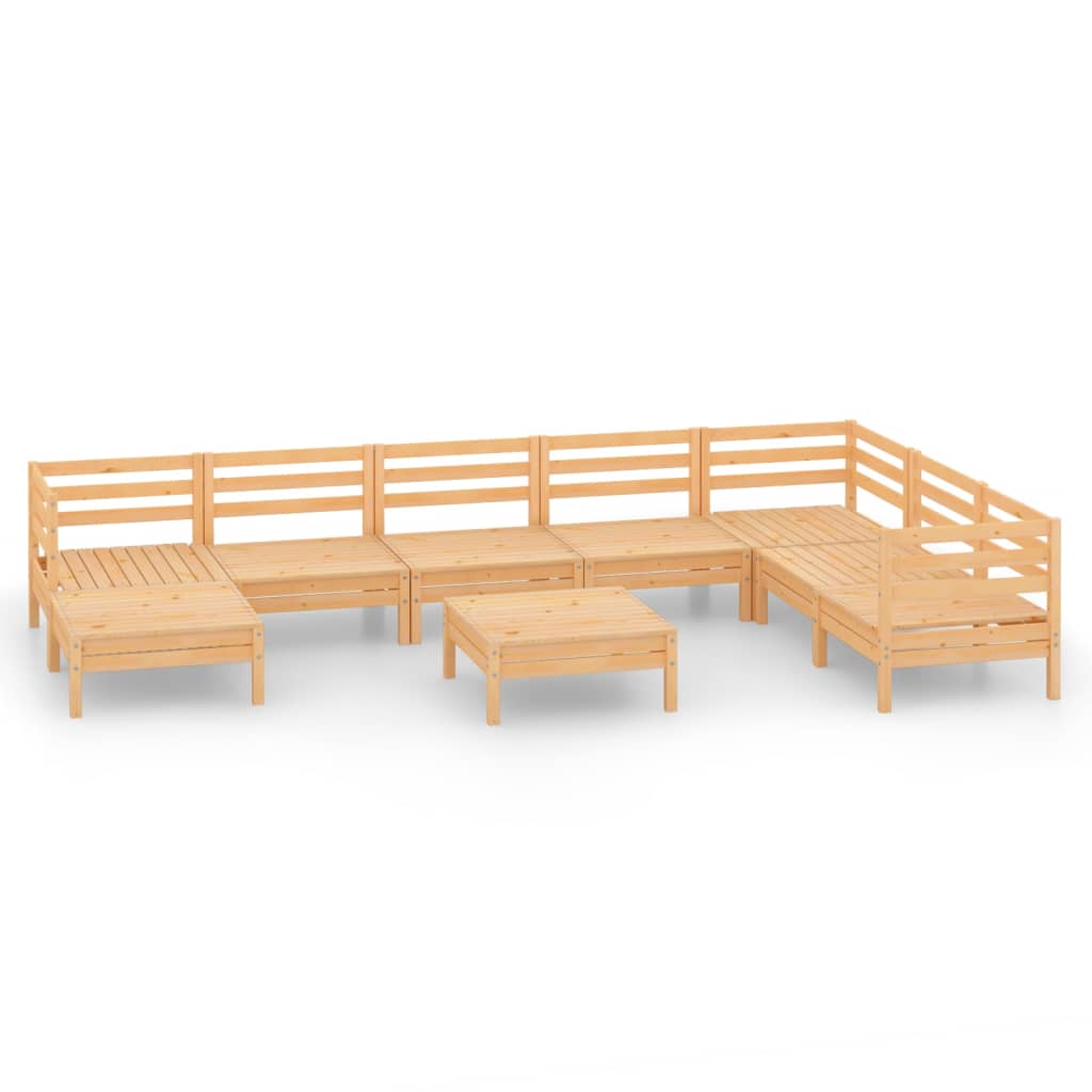 Salon bas de jardin en Bois Marron 8 personnes - 2
