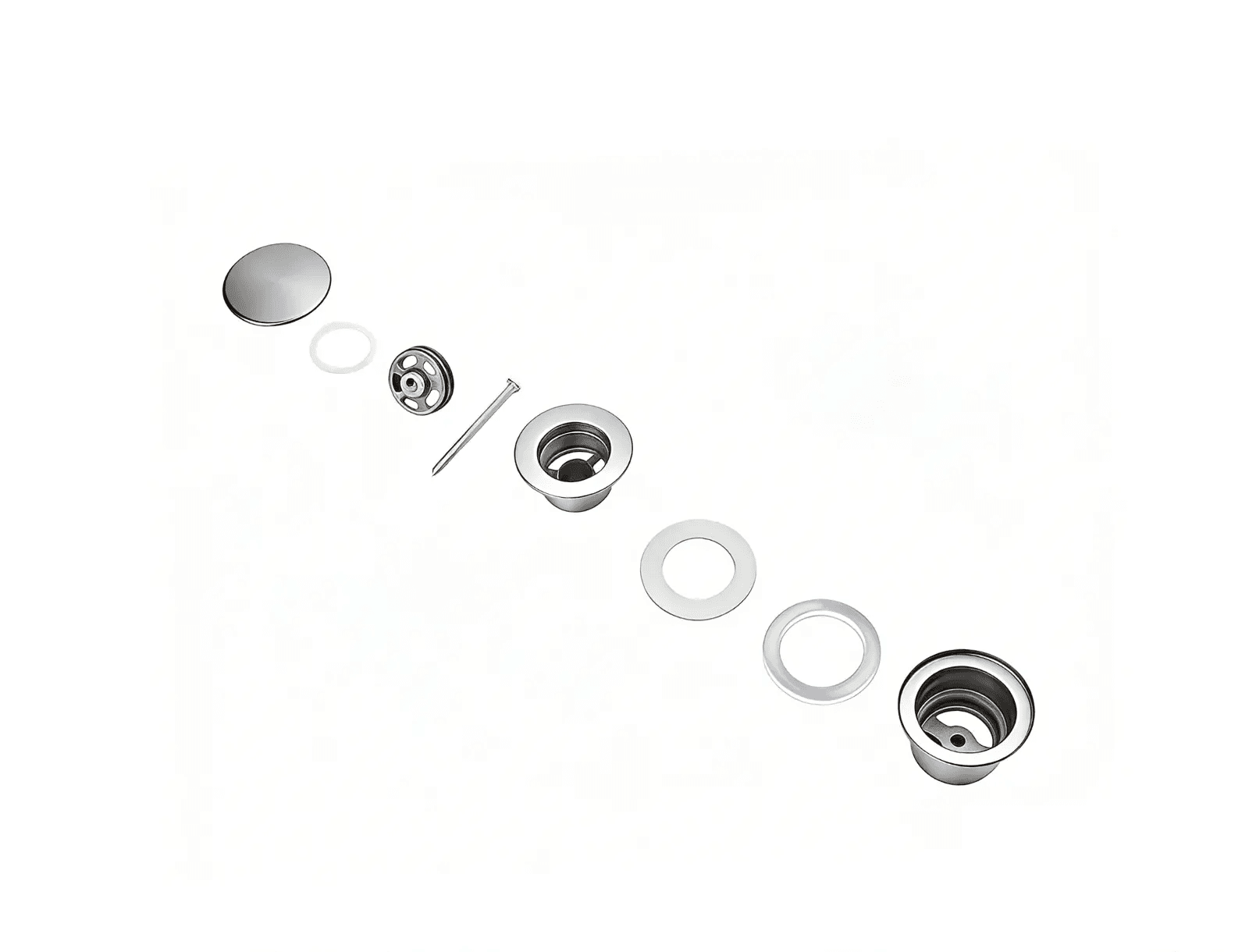 Mirlux Bonde de lavabo chromée – Bonde à bouton-poussoir pour salle de bain et cuisine – Diamètre du trou d'évacuation&nbsp;: 65&nbsp;mm - 4