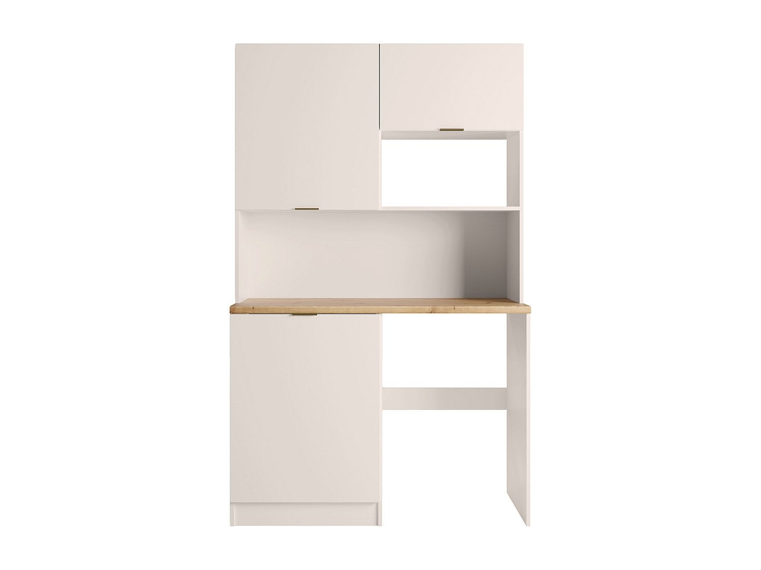 Mobile multifunzione angolo cottura e lavanderia - Con piano di lavoro 120 cm - Beige e naturale - CARMEO - 2