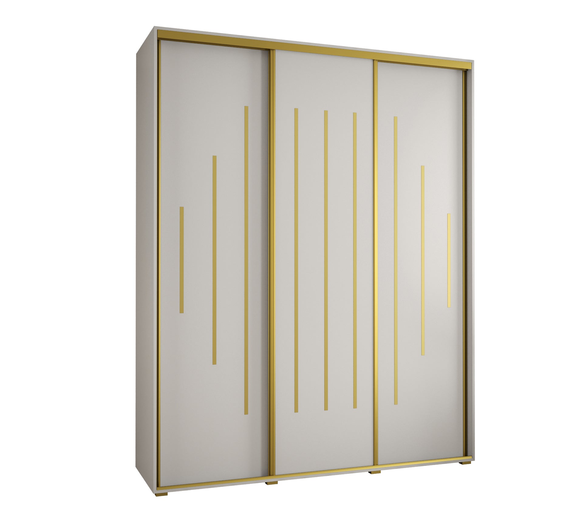 Szafa przesuwna wysoka Davos 12 200 x 45 x 235,2 cm biały + biały + u. złoty - Abiks Meble