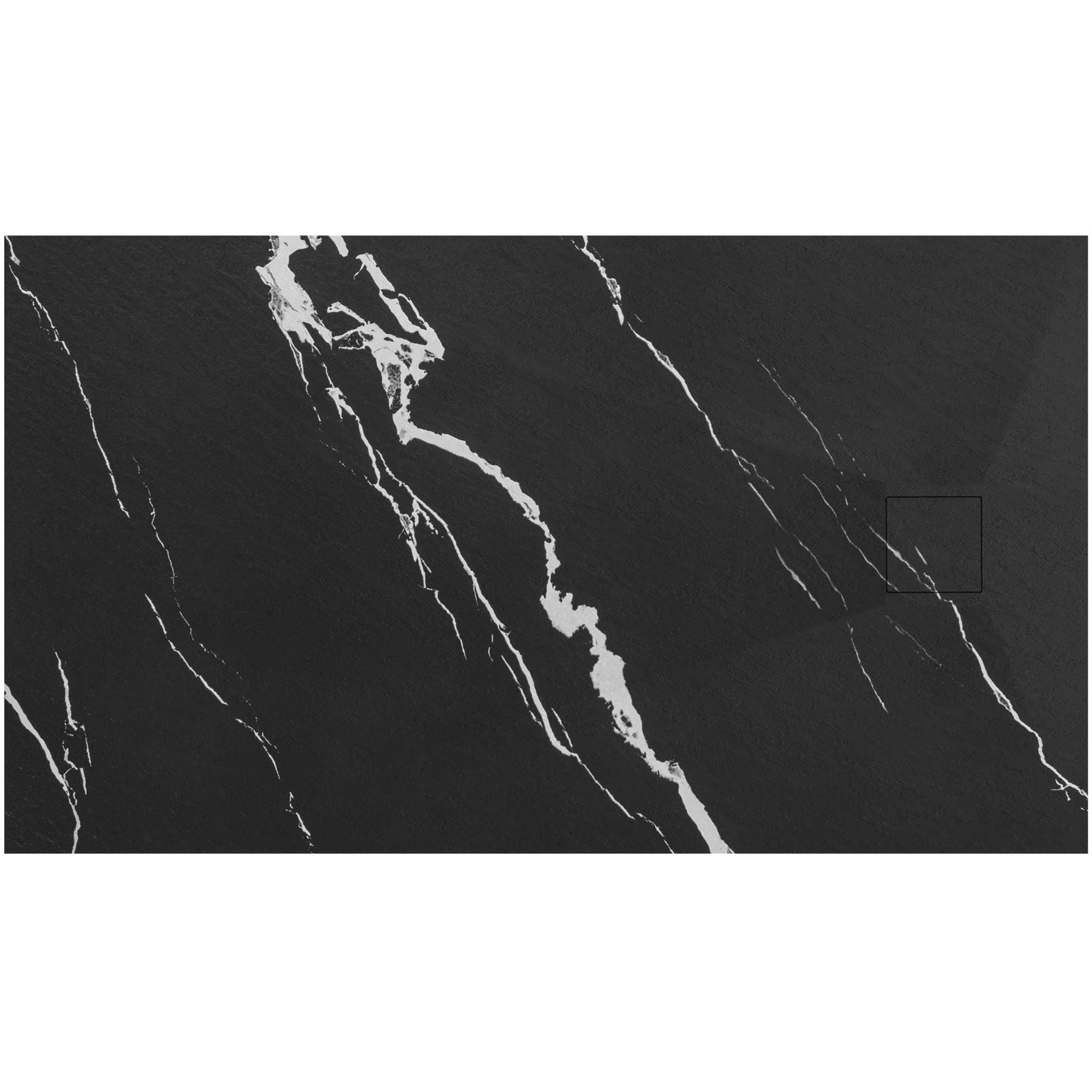 Brodzik Do Kabiny Prysznicowej Rea Magnum Carrara Czarny 120 X 90