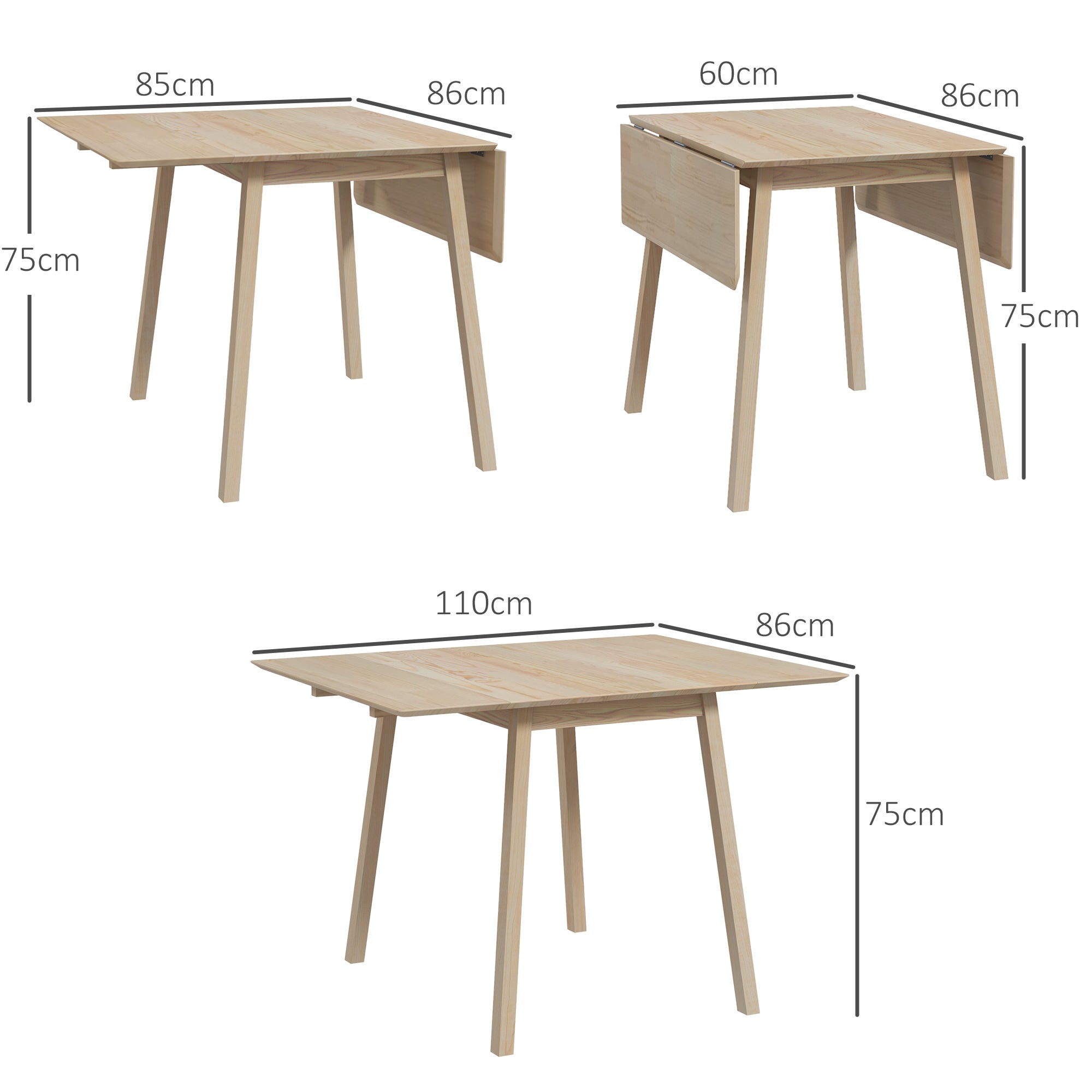 Table pliante à manger plateau rabattable bois naturel | Leroy Merlin