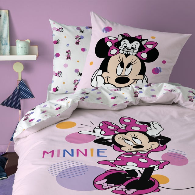 Parure de lit imprimée 100% Coton, DISNEY HOME MINNIE JOLIE