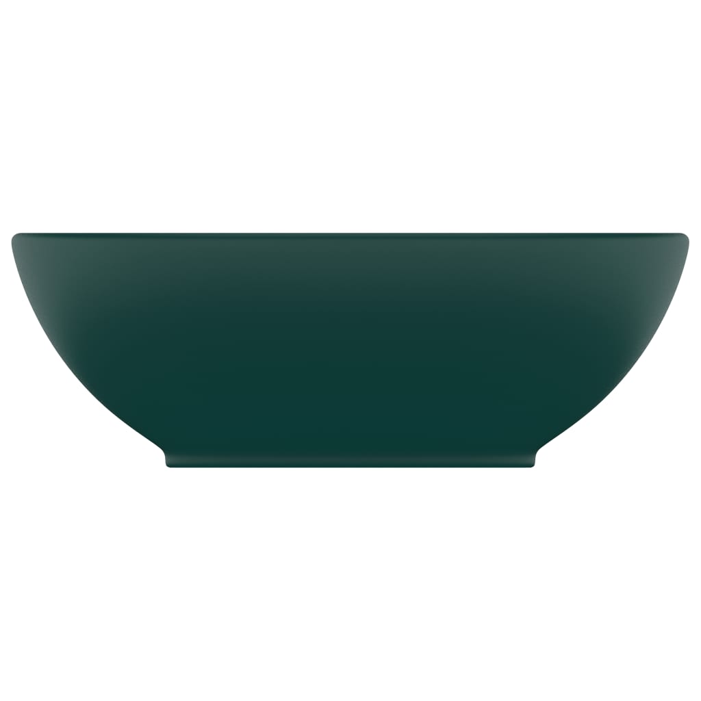 Lavabo ovale di lusso 40x33 cm in ceramica verde scuro opaco 02_0002668 - 2