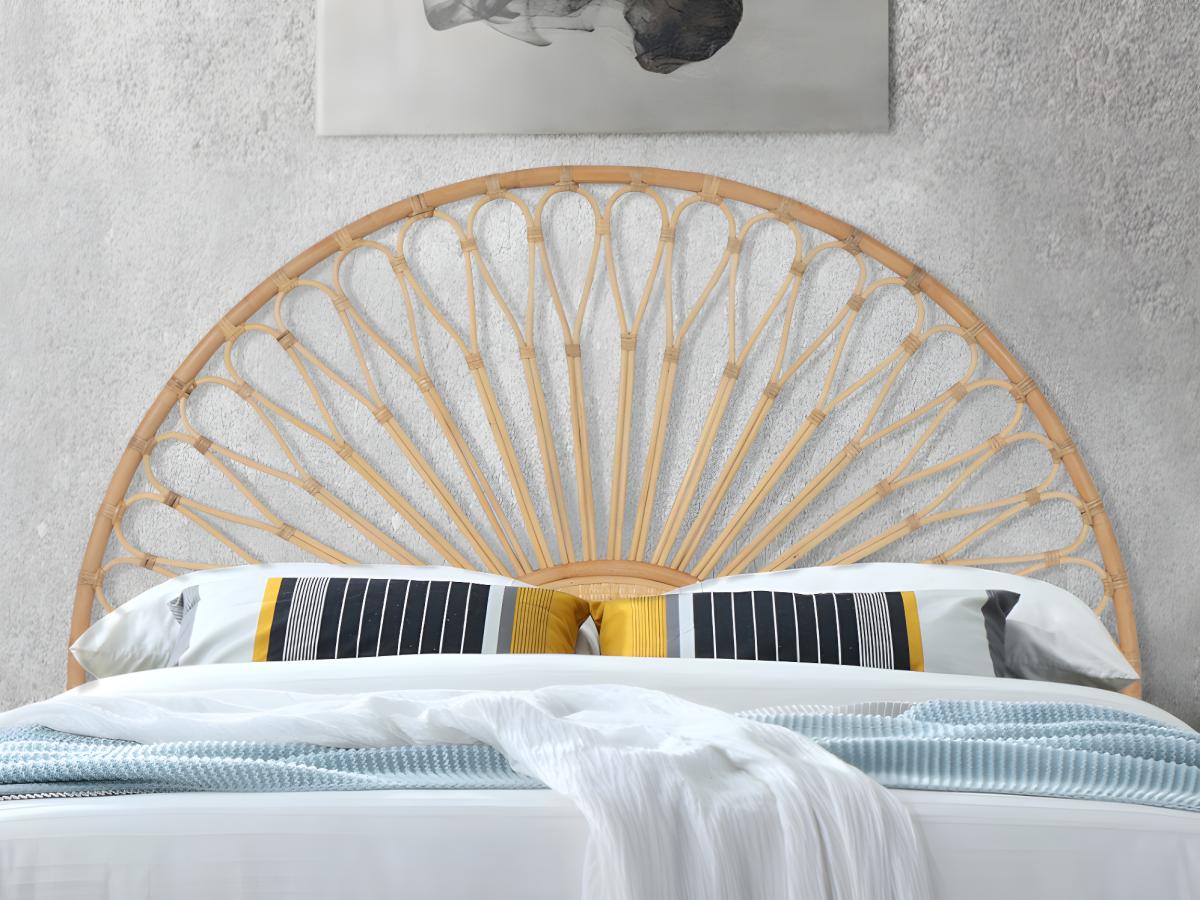 Tête de lit 140 cm - Rotin - Naturel - SOLIA - 9