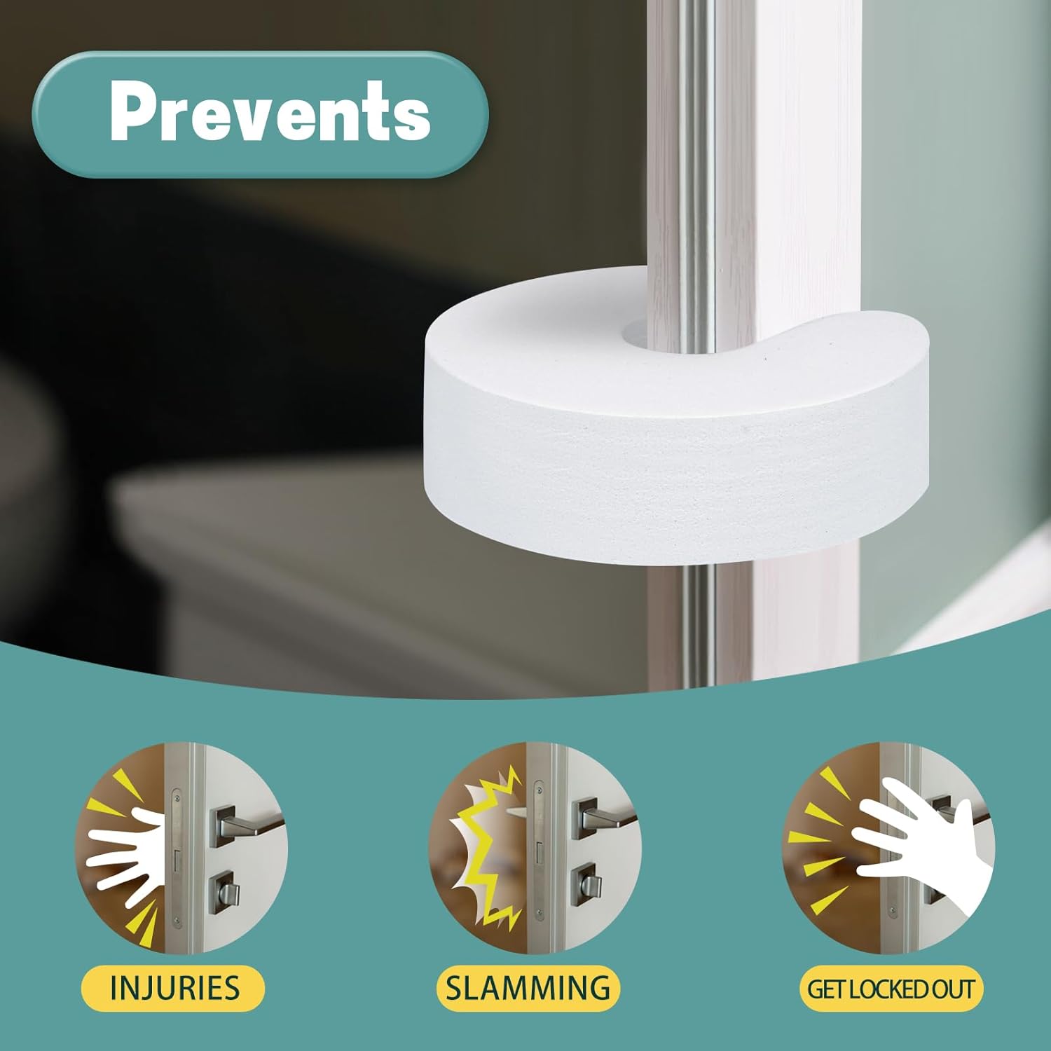 [2,2CM] 8 Pcs Amortisseur Bloque Porte,Bloc Porte Sécurité Bébé,Stop-Porte Mousse,Protection Doigt Enfant Securite - 4