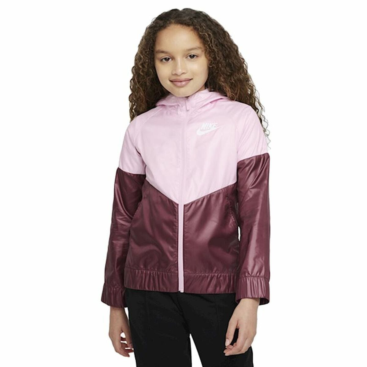 Veste De Sport Pour Enfants Nike Sportswear Windrunner Rose Taille 12 veste-de-sport-pour-enfants-nike-sportswear-windrunner-rose-taille-12