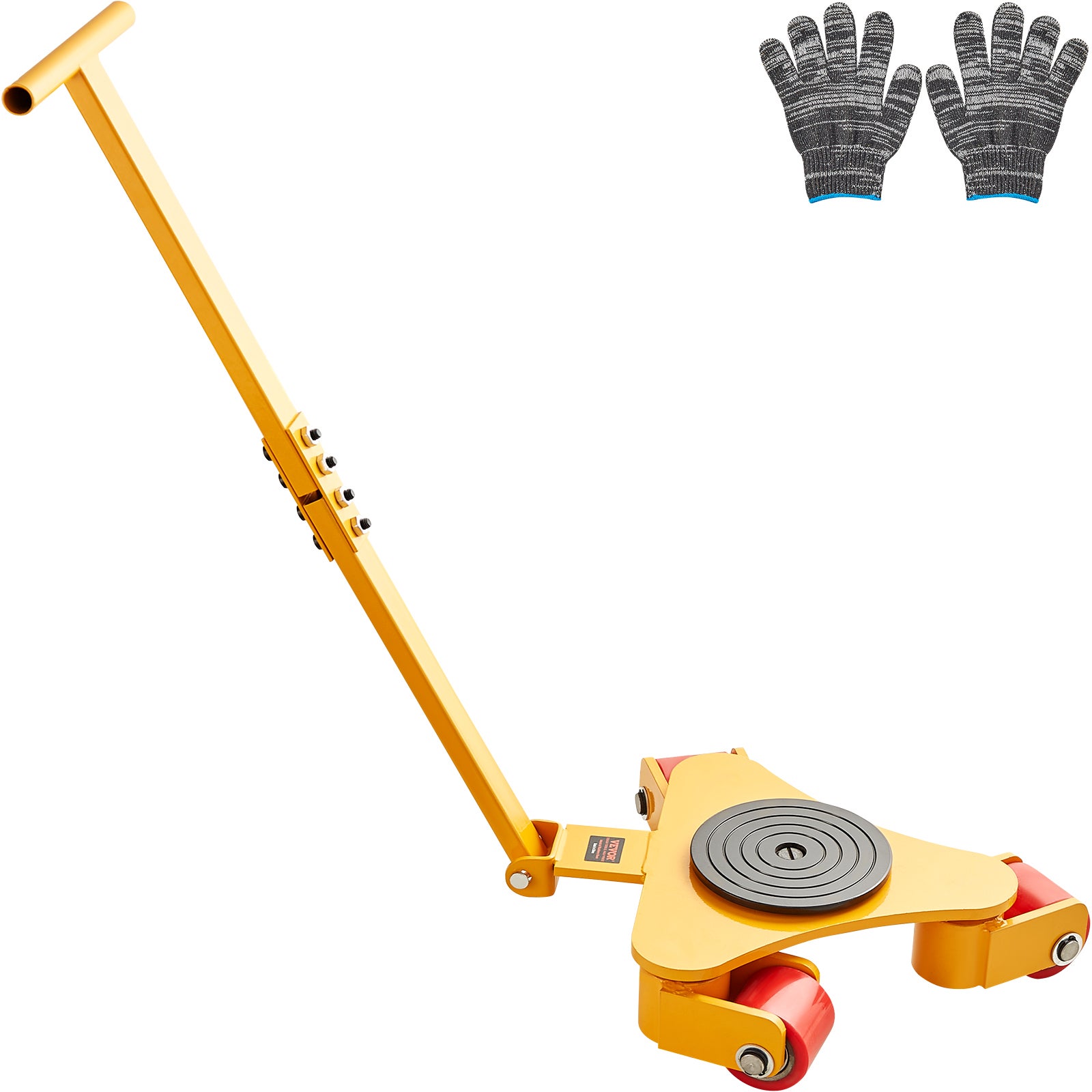 Wózek transportowy 3T z uchwytem 425x335x116mm rolki transportowe wykonane ze stali węglowej rolka przemysłowa z 3x 360° kółkami poliuretanowymi VEVOR